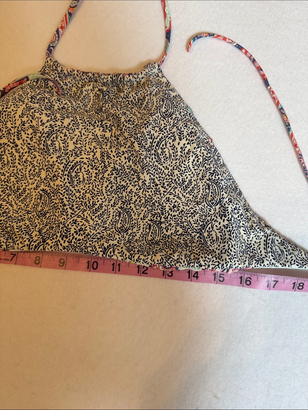 BILLABONG Unique Paisley Boho Bikini Set with Triangle Tie Top Size M EUC - Picture 9 of 10